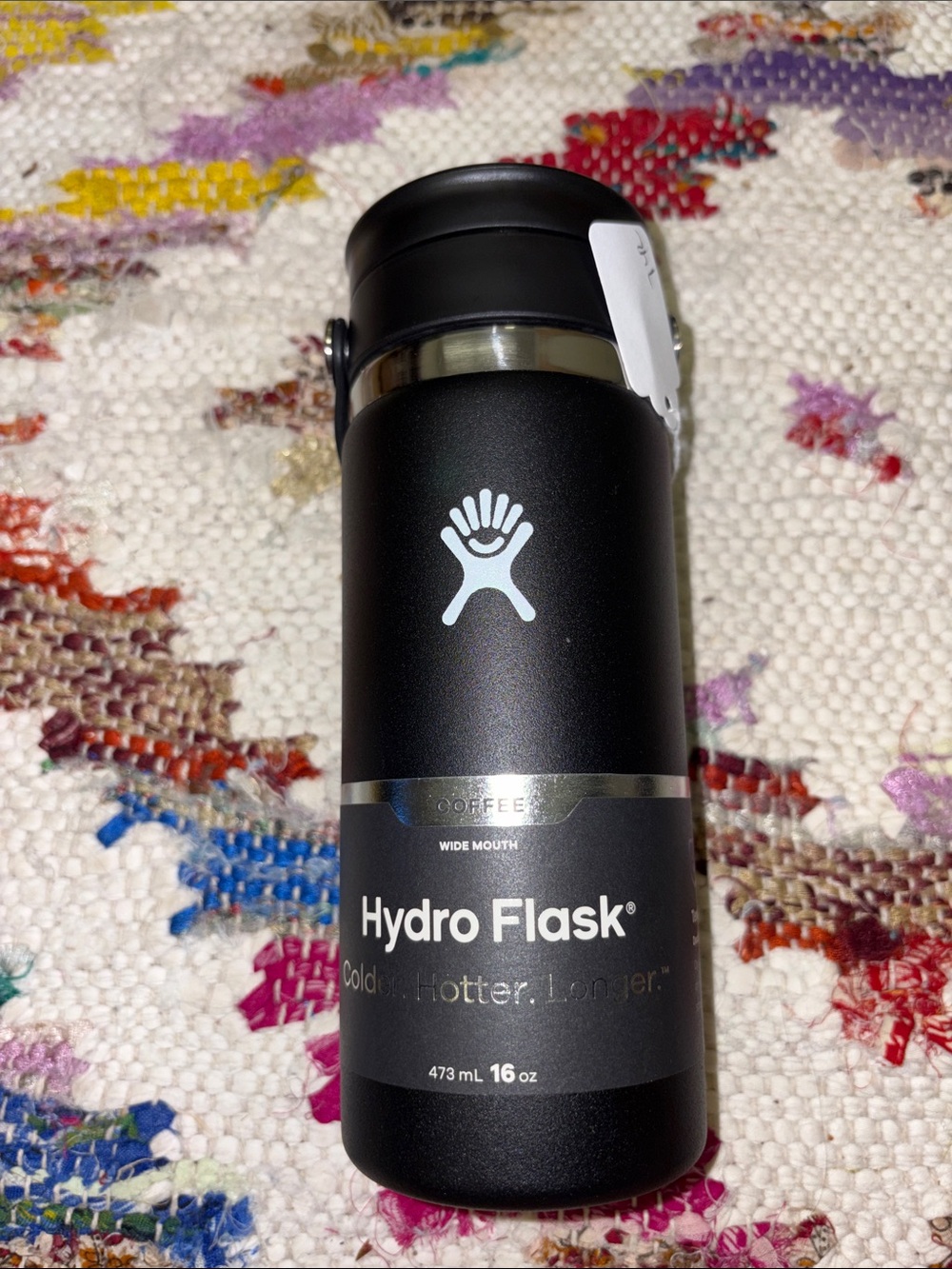 Hydro Flask Black Insulated Wide-Mouth Travel Bottle